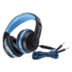 Cuffia stereo con microfono blu