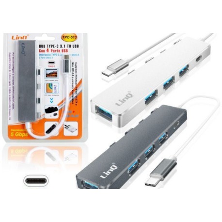 HUB USB TYPE C 4x USB  1 TYPE C